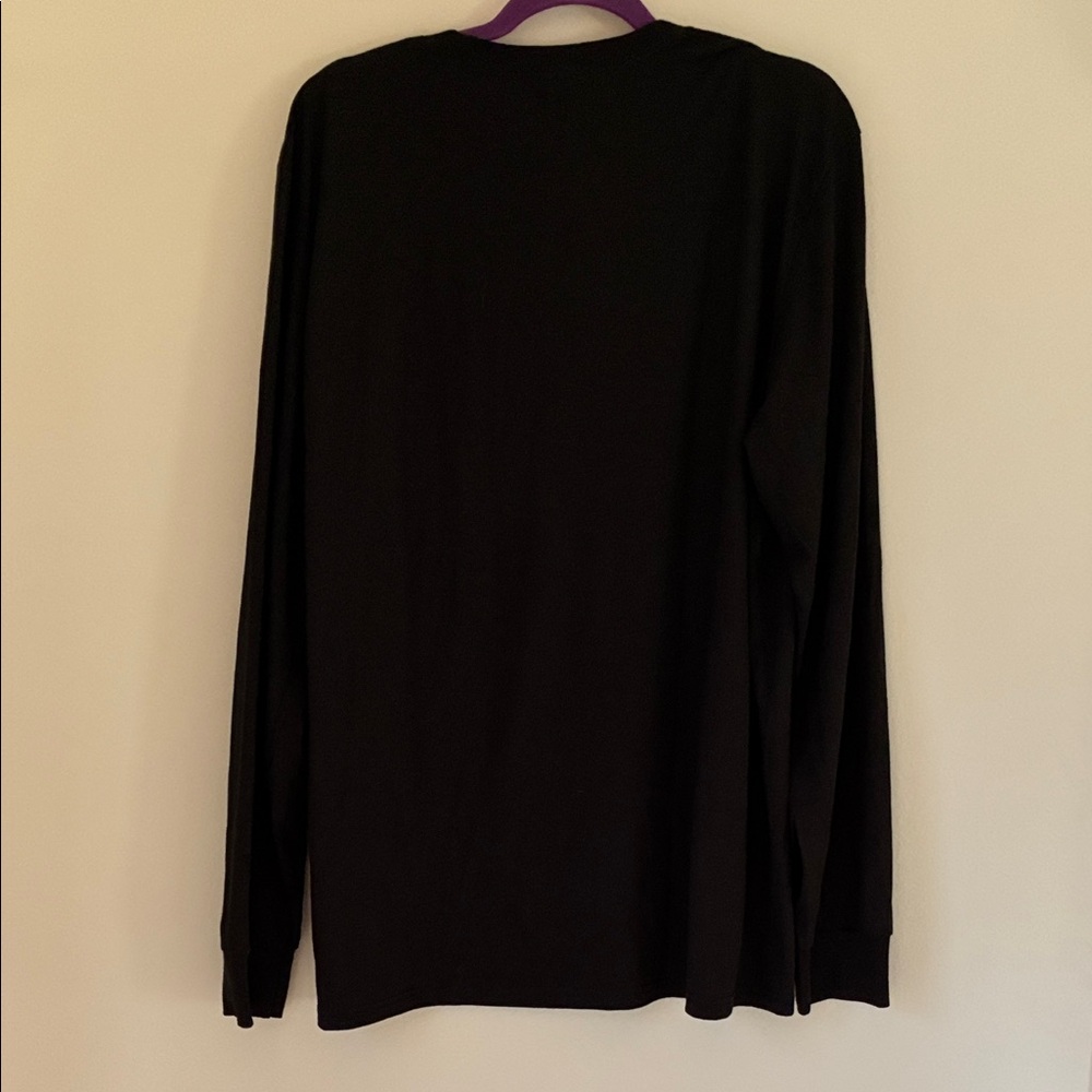 Black 'Let It Snow' Long Sleeve Shirt XL New Without Tags - Picture 7 of 8